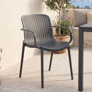 Garden chair Teragi, Pp, with Uv protection, anthracite, 59X57X82CM