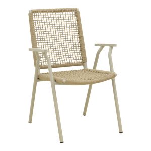 Garden chair Weave, aluminum in beige - Pe rope in natural shade 57X63X86CM