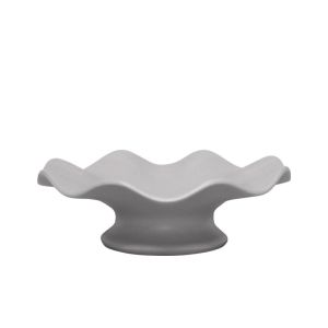Decorative ceramic plate/bowl white with base - 28X9.5CM 1/8KIB