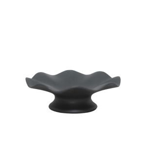 Decorative ceramic plate/bowl black with base - 23X8CM 1/10BOX