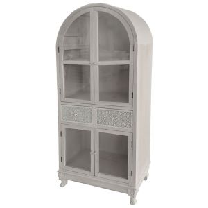 Wooden decorative display case cream antique, semi-glazed - 67.5X32X160CM 1/BOX