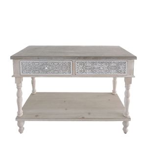 Дървена декоративна конзола, състарен стил, полу-окарбонена - 100X40X77CM 1/BOX