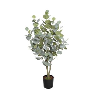 Изкуствено евкалиптово дърво в саксия зелено - H80CM 4/BOX