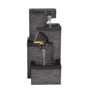 Interior decorative fountain anthracite with 4-level light - 36.5X35.5X82CM 1/BOX