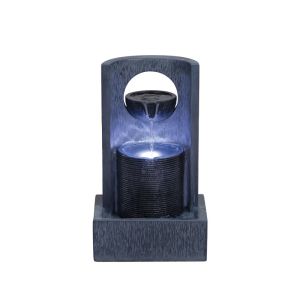 Interior decorative fountain anthracite/black with light and fountain 2 levels - 20.5X17.5X35CM 1/BOX