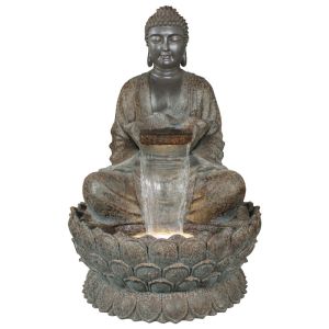Interior decorative fountain gray-brown with light and Buddha - 90X86X136CM - 1/BOX