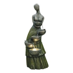 Indoor decorative fountain with light, woman statue, 5 levels - 37X33X101CM 1/BOX