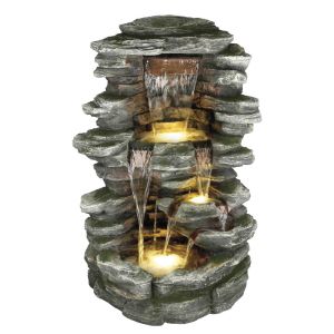 Interior decorative fountain dark gray with rock-type light - 49X50X100CM 1/BOX