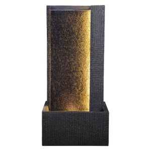 Indoor decorative fountain black panel with wall light - 47.5X28.5X100.5CM 1/BOX