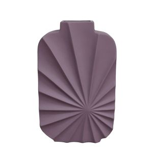 Керамична ваза лилава висока с лъчевидни ръбове - 19X9X31CM 16/KIB