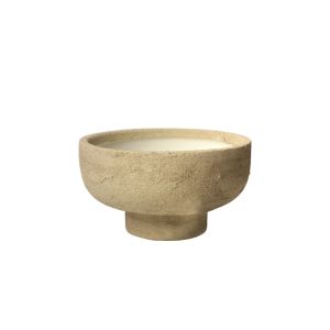 Ceramic pot beige with round base - Φ21X12CM 1/12BOX