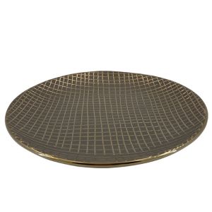 Ceramic plate gold mocha mesh Φ30X4CM 1/8KIB