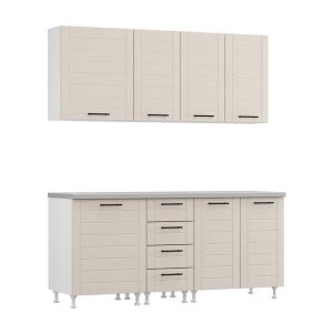 Kitchen furniture set Drina 180 white-sand glossy color 180X60X213CM