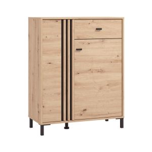 Мебели за антре Laval 2K1F2V дъб Artisan - черен цвят 87X40X110СМ