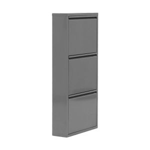 Метална стойка за обувки с 3 места, Fylliana, сив цвят, 50X15X104СМ