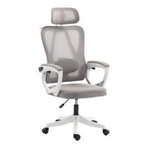 Офис стол за директор Exeter бял - мрежесто сив 50X58X119-129СМ
