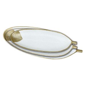 Plastic cloth set of 3 pieces gold/white long sheet - L:69X22, M:48X17, S:40X14CM 24/KIB