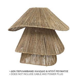 Плетен полилей сламена шапка естествено кафяв елиптичен X3 - Φ12/54X5/50CM 1/BOX