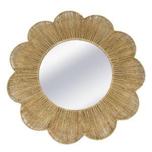 Woven decorative wall mirror (round Φ34CM) flower boho style - Φ61CM 2/BOX