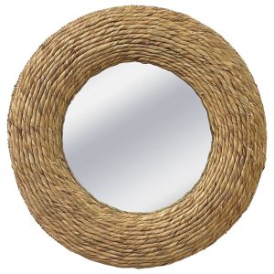 Woven decorative wall mirror boho style - Φ80/50X6CM 3/BOX