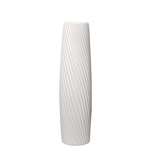 Подова ваза бяла керамика с диагонални линии - 16.5X56CM 1/6KIB