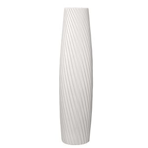 Подова ваза бяла керамика с диагонални линии - 19.5X76CM 1/4KIB