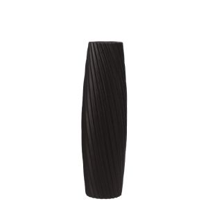 Подова ваза черна керамика с диагонални линии - 13.5X46CM 1/9KIB
