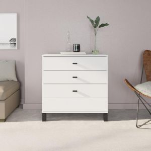Скрин с чекмедже Almond 77 3F бял цвят 77X35X78СМ