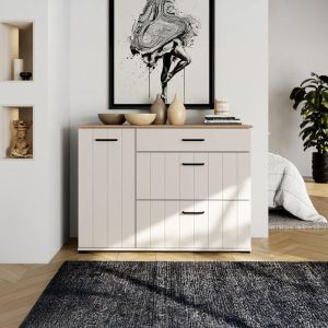 Скрин с чекмеджета Lambeth 117 2K3F1V цвят кашмир-артизан дъб 118X41X86СМ