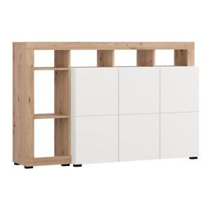 Скрин-бокс Argyll 154 3K3V Op бял с цвят Artisan Oak 155X40X100СМ