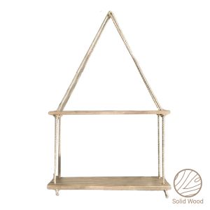 Стенна етажерка MARQ0UIS с плотове от масивно дърво 40X14X75CM