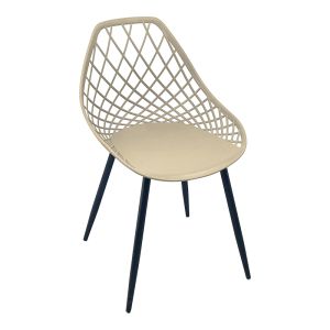 Chair Suan cappuccino Pp-black metal leg 49X51X86CM