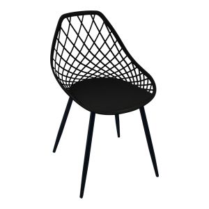 Chair Suan black Pp-black metal leg 49X51X86CM