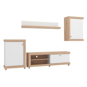 Тв шкаф - композиция Hastings, занаятчийски дъб - бял 297X35X180СМ