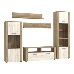 Тв шкаф - композиция Opus сив дъб - бял дъб 229X40X184СМ