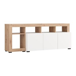 Тв шкаф Argyll Tv 154 3K 1F1V Op бял с цвят Artisan Oak 154X40X61СМ