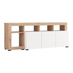 Тв шкаф Argyll Tv 154 3K3V Op бял с цвят Artisan Oak 154X40X61СМ