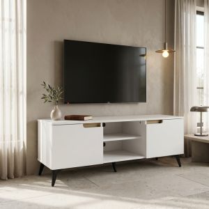 Тв шкаф Kemvio Sonoma-бял 120X38X44СМ
