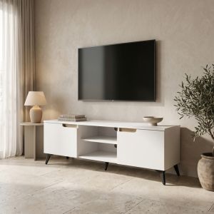 Тв шкаф Kemvio Sonoma-бял 150X38X44СМ