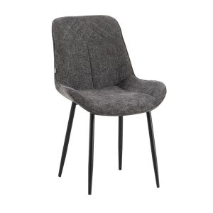 Dining chair FL2508, dark gray fabric with metal frame, 58X53X84CM