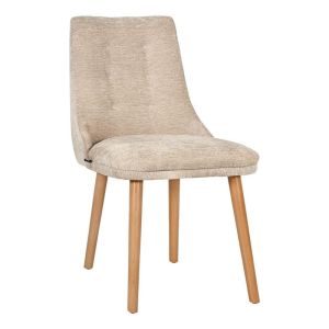 Dining chair Sandra New Lux, beige fabric with gold legs 45X50X85CM
