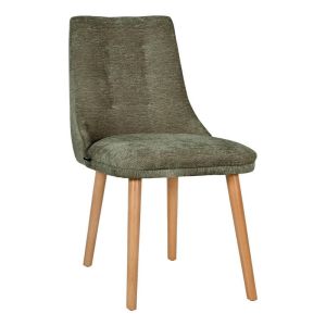 Sandra New Lux dining chair, oil color, fabric with legs in golden sand, 45X50X85CM