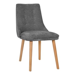 Sandra New Lux dining chair, gray fabric with golden sand legs, 45X50X85CM