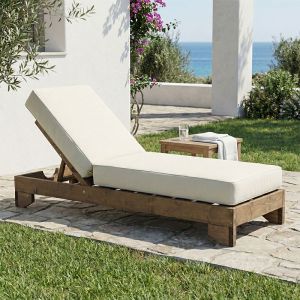 Fendy chaise longue with Vertian cushion made of fir in walnut color 71.5X200X24CM