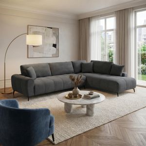 Ъглов диван Veneto ляв ъгъл антрацит плат 298X208X85СМ