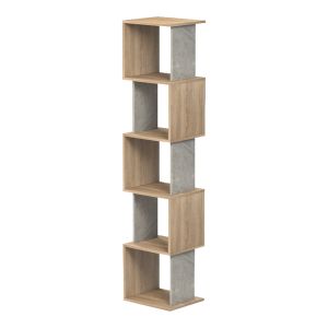 Библиотека Cubik Sonoma със сиво-бежов мраморен вид 35X30X161СМ