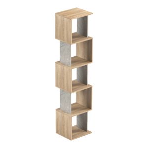 Библиотека Cubik Sonoma със сиво-бежов мраморен вид 35X30X161СМ