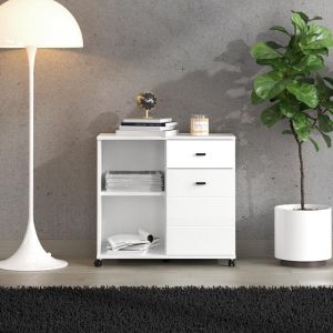 Бял скрин с чекмеджета Corby 77 2K 77X35X72СМ