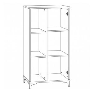 Showcase Alba Artisan oak - black 68X40X134CM