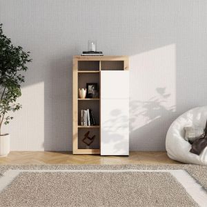 Showcase Argyll 1K1V Op 138 white with Artisan Oak color 77X35X138CM
